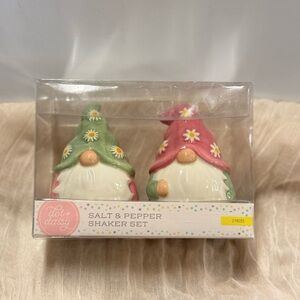 Gnome Salt & Pepper Shaker Set - Green and Pink